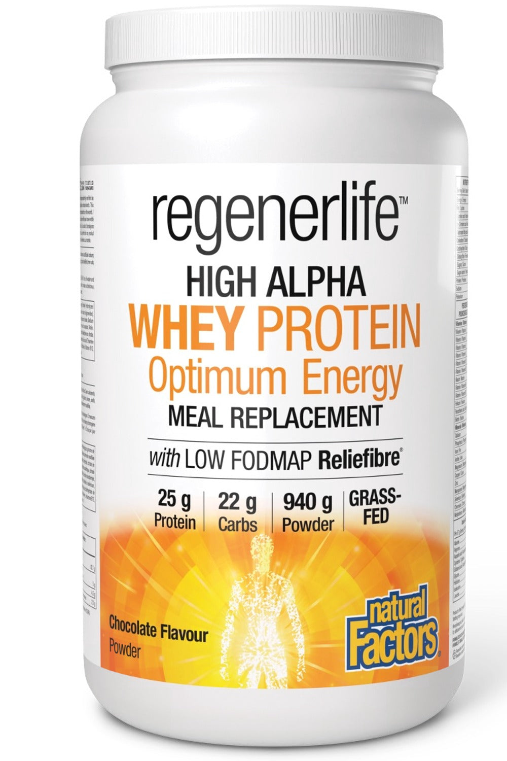 NATURAL FACTORS regenerlife High Alpha Whey Protein Meal Replacement (Chocolate - 940 grams)