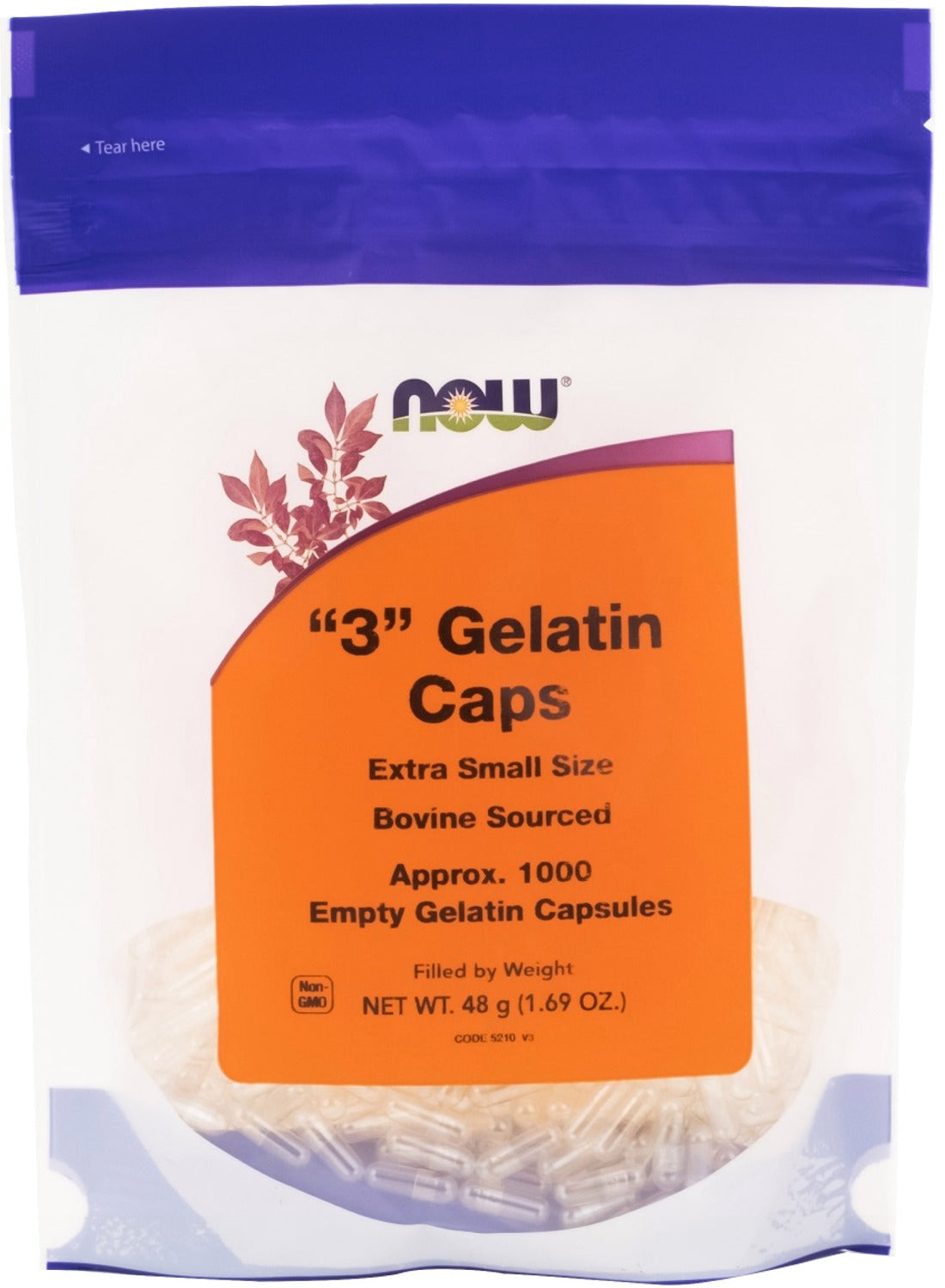 NOW Empty Gelatin Caps (#3 Smallest size - 1000 caps)
