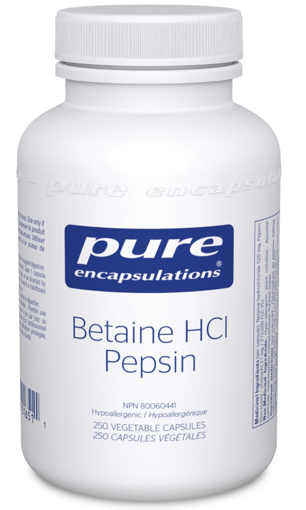 PURE ENCAPSULATIONS Betaine HCl Pepsin (250 veg caps)