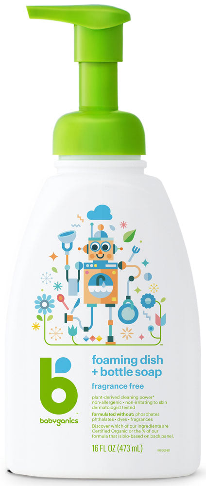 BABYGANICS Dish & Bottle Soap (Fragrance Free - 473 ml)