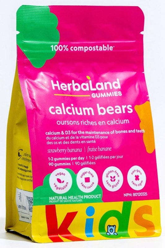 HERBALAND Kids Calcium Bears (Pineapple Pomegranate - 90 gummies)