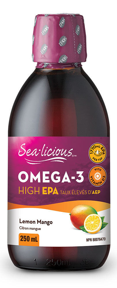 SEA-LICIOUS Omega 3 High EPA Lemon Mango (250 ml)